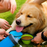 Termo para mascotas doble para agua y cuido + plato plegable